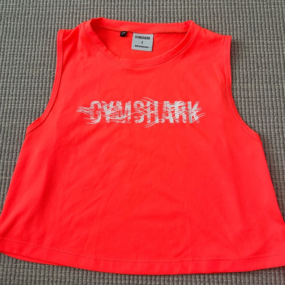 Neon Orange GYMSHARK workout tank. Size small